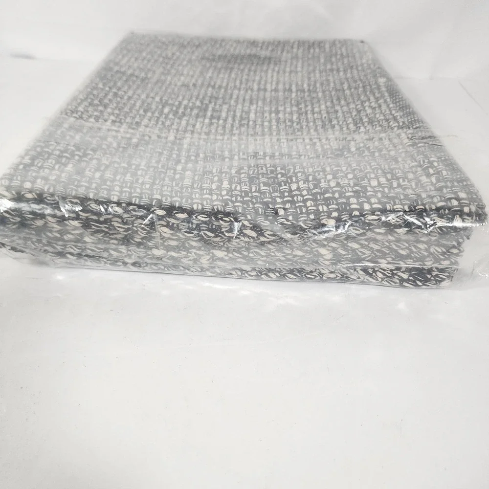 Gratico 6 Pack Cotton Placemats Black Natural 14x20 Woven Table Mats New